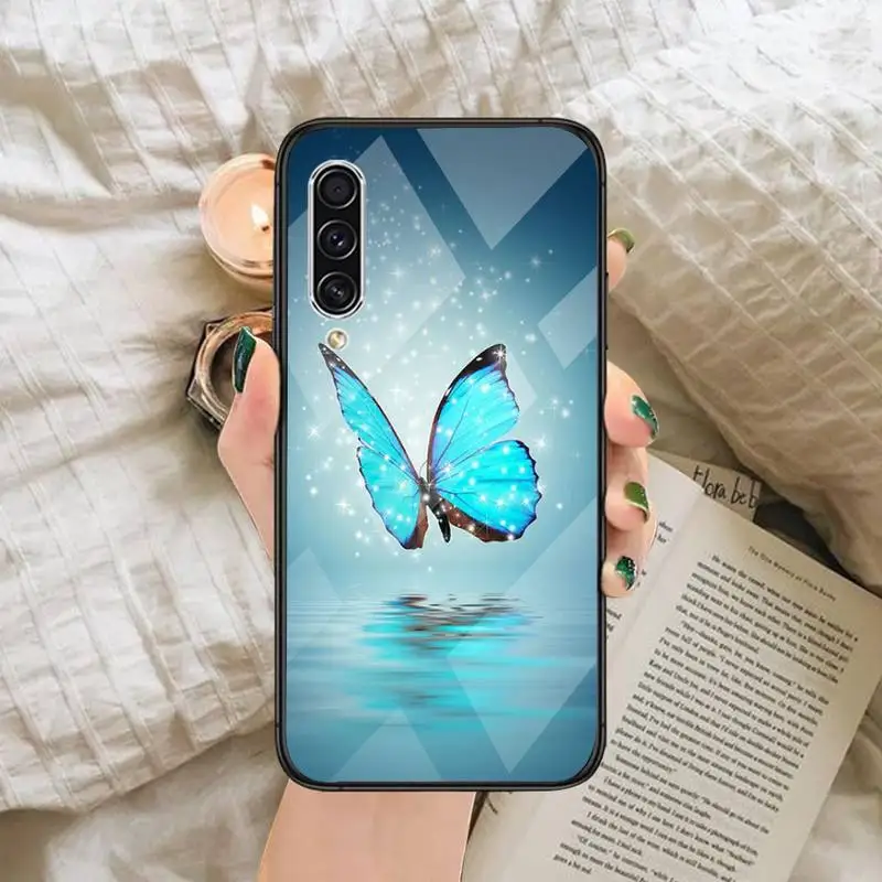 

Colorful Butterfly Patterns Phone Case Tempered glass For Samsung S6 S7 edge S8 S9 S10 e plus note8 9 10 pro