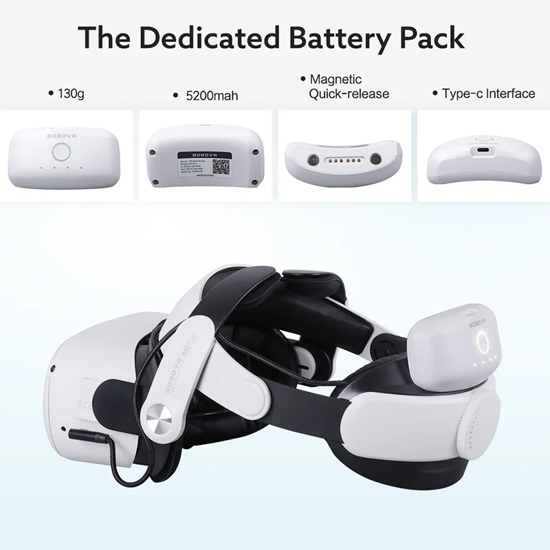 for oculus quest 2 head strap battery pack bobovr m2 pro strap elite replacement power bank for quest2 protective case accessory free global shipping