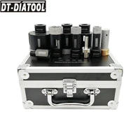 dt diatool 1set diamond drill core bits boxed vacuum brazed m14 or 58 11 mixed size hole saw plus 38 hex and m14 adapter
