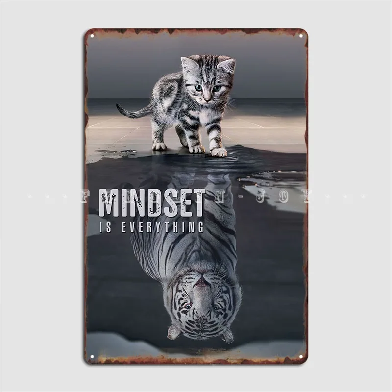 Металлический плакат Mindset Is All с табличкой, кинотеатр, кухня, роспись, украшение гаража, винтажный жестяной плакат