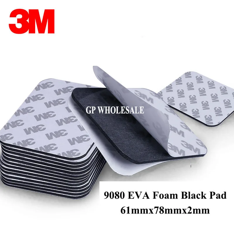 

5pcs 78x61x2mm 3M 9080 Double Sided Adhesive Black EVA Foam Tape Pad Mounting Tape Auto Car Decorative Home Use