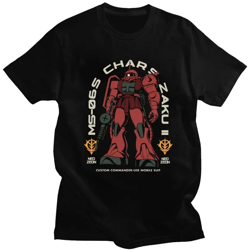

Винтаж воина гундама Char's Zaku футболка для Для мужчин мягкая футболка, хлопок, с короткими рукавами, с рисунками из аниме футболки мех робот ма...