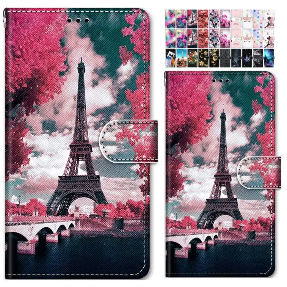 Милые раскрашенные флип сумки для телефона чехол Sony Xperia 10 L2 L3 X XA XA1 XA2 Plus розовый