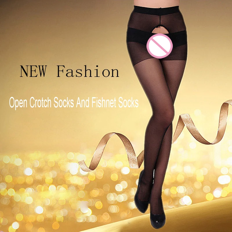 

Sexy Underwear Open File Stockings Suspenders Rompers Ultrathin Transparent Open Crotch Woman Socks Temptation Fishnet Socks New