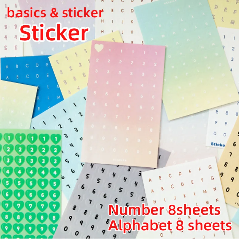 

Yoofun 16 Sheets Dot Heart Alphabet Number Stickers Diary DIY Decoration Basic Mark Sticker Bullet Journaling Scrapbooking