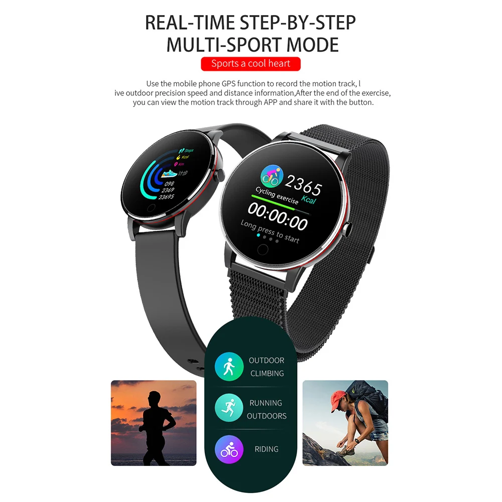 Модный умный Браслет Q19 большой экран Водонепроницаемый фитнес-браслет с