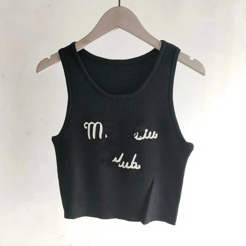 

Womnen Tank Tops Female Summer Vest 2021 New Fashion Casual Letter Pattern Tees Ladies High Quality Luxury Brand Embroidery Tops