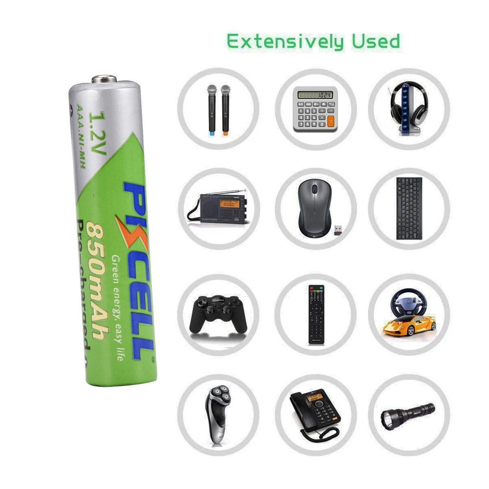 8 шт. PKCELL nimh AAA 1 2 V NIMH аккумуляторная батарея 850mah aaa предзаряженные батареи более 1200