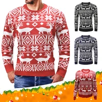 new autumn winter mens casual sweater european code thickening christmas deer round neck sweater jacquard base sweater men