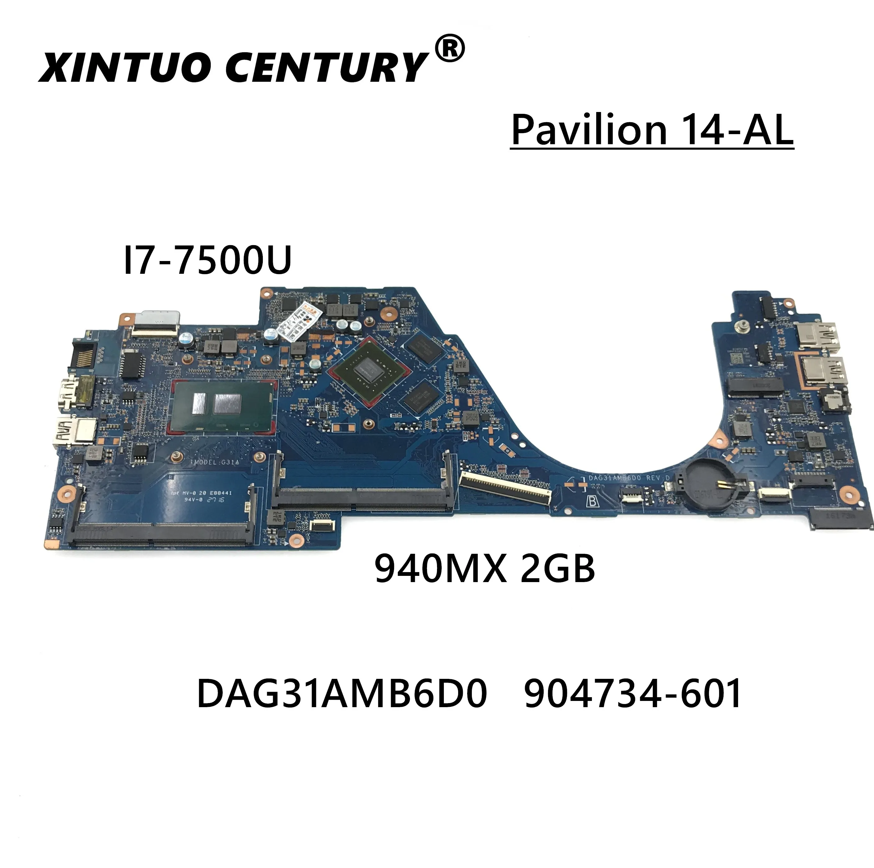 

Для струйного принтера HP Pavilion 14-AL Материнская плата ноутбука W/ I7-7500U Процессор 940MX 2 Гб GPU 903706-601 903706-001 904734-601 DAG31AMB6D0
