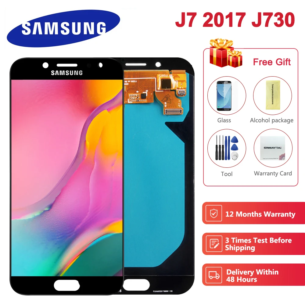 Тест 5," супер AMOLED дисплей для SAMSUNG Galaxy J7 Pro J730 J730F ЖК дигитайзер сборка запасные части
