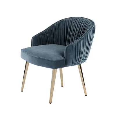 

ChinaFurniture processing and production factory modern light luxury velvet single sofa with stainless steel foot