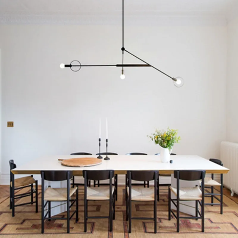

Modern geometric art Pendant Lights Nordic line Hanging Lamp Loft Industrial Home Decor Kitchen Light Fixture Luminaire