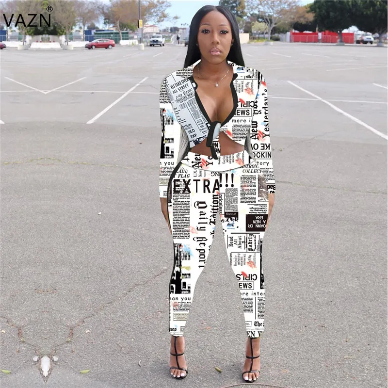 VAZN QM3830 Леопардовый хит продаж летний женский комплект из 2 предметов с коротким