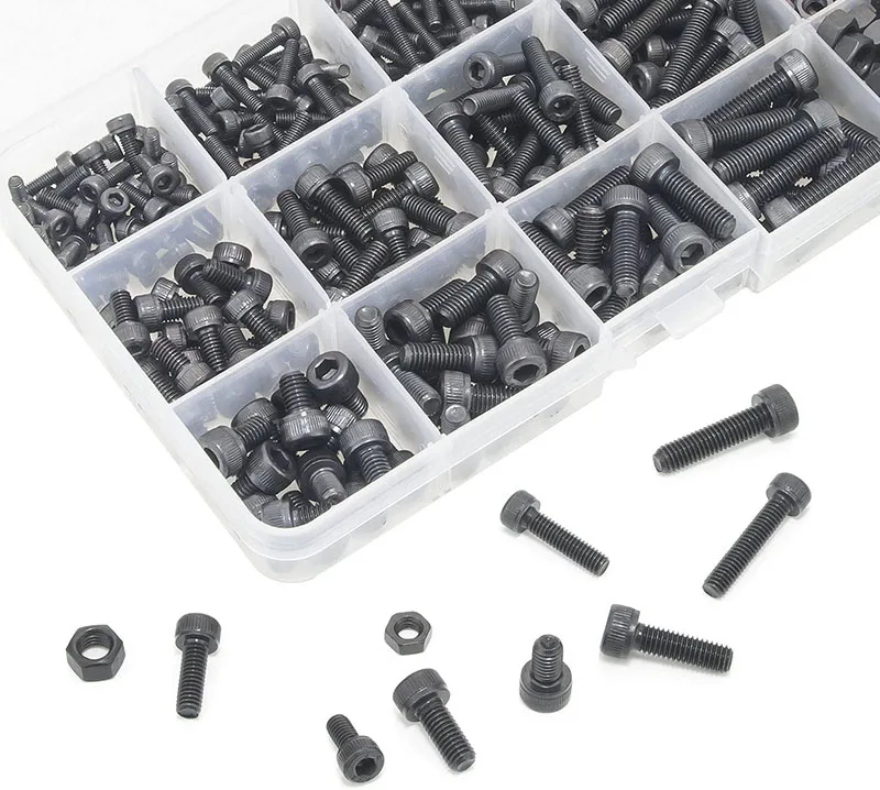 

560pcs/1et Carbon Steel Hex Screws Nuts Bolts Sockets Hardware Accessory