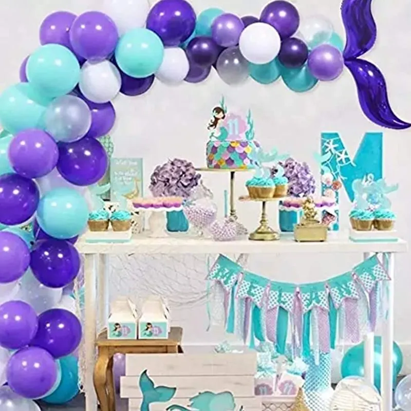 45 шт Русалка Шары Набор Для арки одеяло хвост русалки шар День рождения украшения