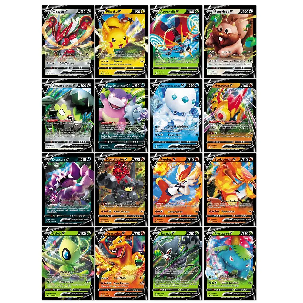Cartas de Pokemon versi&oacute;n francesa, 10/20 piezas, VGX MEGA TAG TEAM EX, juego de cartas de batalla-2