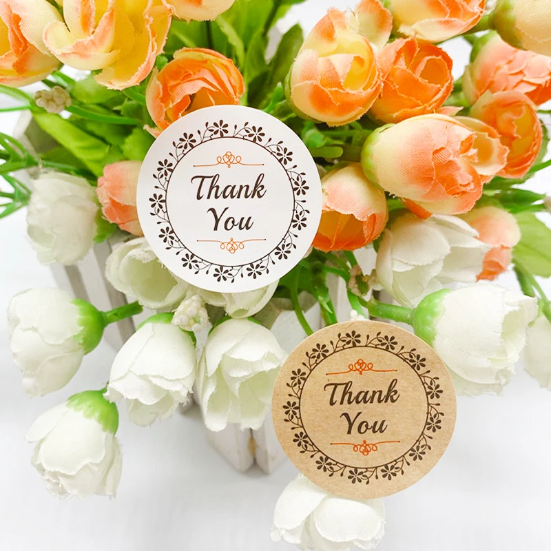 Pegatina redonda Floral Vintage de 1200 piezas, sello de agradecimiento decorativo, Pegatina autoadhesiva de sellado, etiqueta de paquete de galletas DIY-1