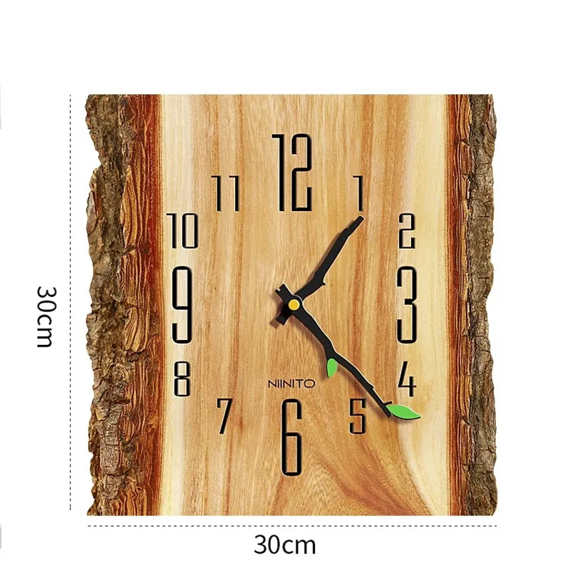 Nordic Creative Tree Pattern Wall Clock Simple Modern Design Wooden Clocks for Bedroom Wood Watch Home Decor Silent | Дом и сад