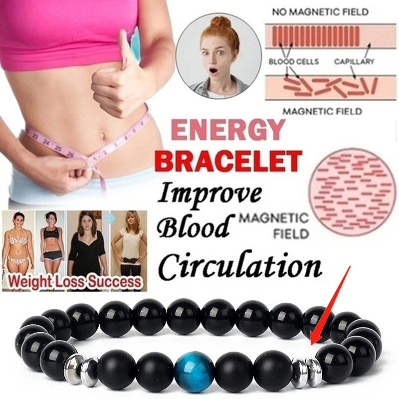 

Hematite Magnetic Anklet Woman Weight Loss Bracelet Natural Stone Magnetic Bracelet Man Slimming Health Care Therapy Jewelry New