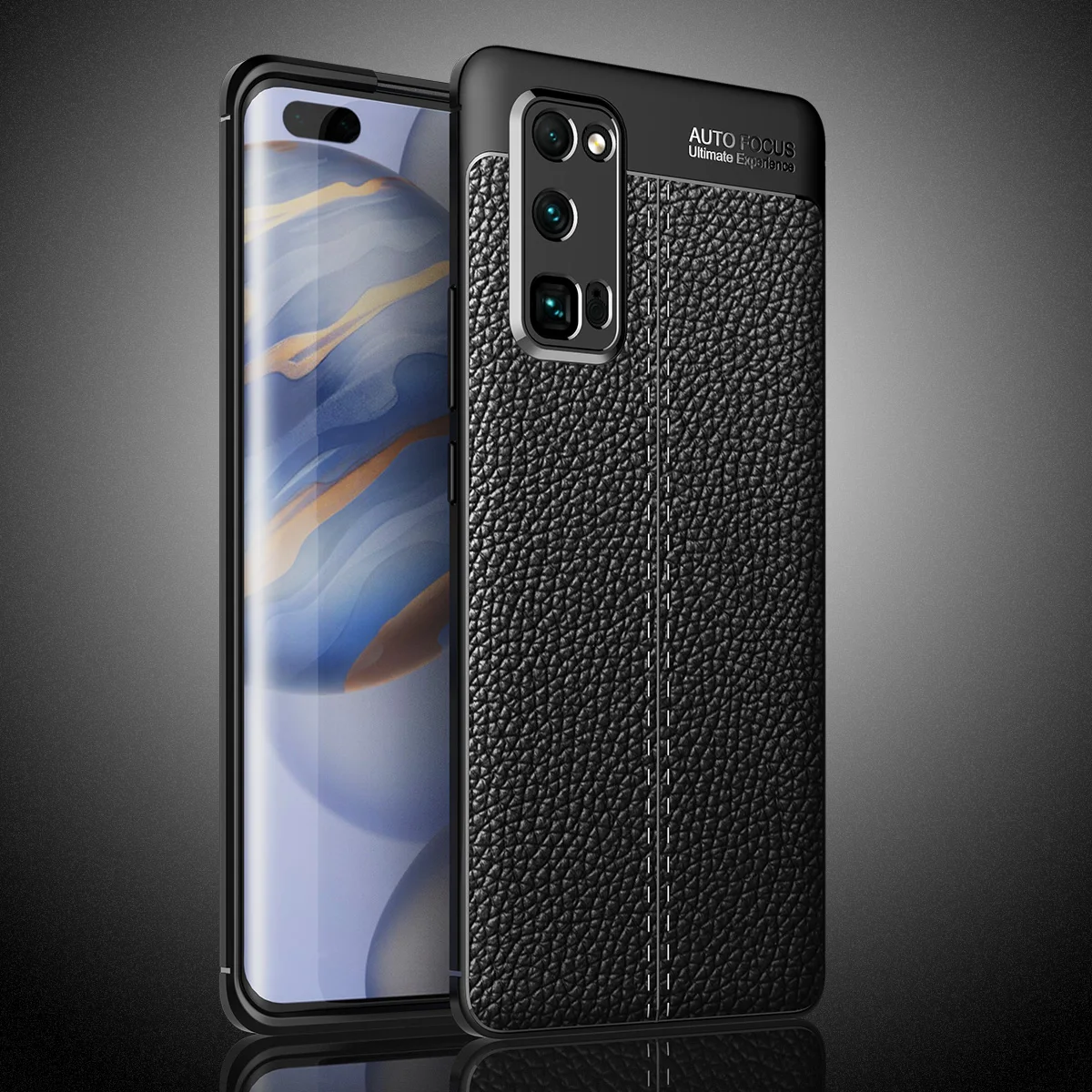 Soft Silicone Phone Case for Honor 30Pro Shockproof Litchi Leather Pattern Back Cover Coque Huawei 30 Pro Funds|Бамперы| |