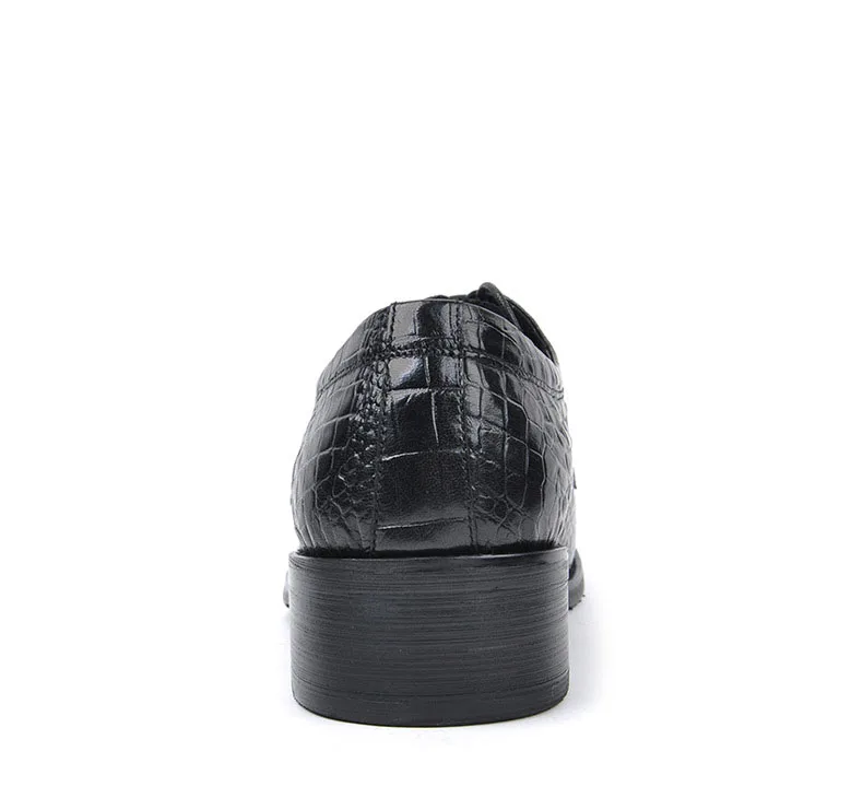 Туфли мужские классические из натуральной кожи с крокодиловым узором | Обувь