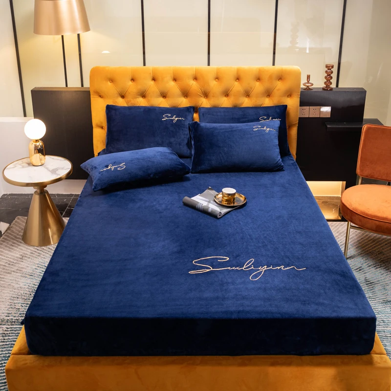 Эластичная натяжная простыня с украшением в виде кристаллов бархат матраса