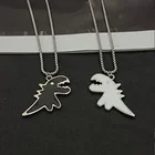 Ожерелье с подвеской в виде черно-белого динозавра из сплава