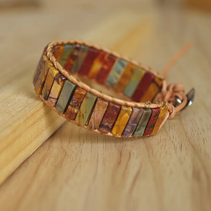 Чакра Boho кожаный браслет и браслет Пикассо оникс бисер для женщин мужчин Богемия браслет с подвесками ручная работа ювелирные изделия подарок