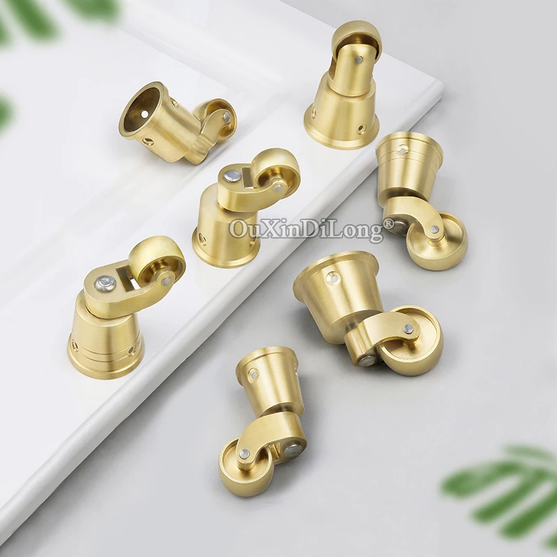 

Brand New 4PCS European Pure Brass Furniture Casters Table Chair Sofa Bar Piano Universal Wheels 360° Swivel Furniture Rollers