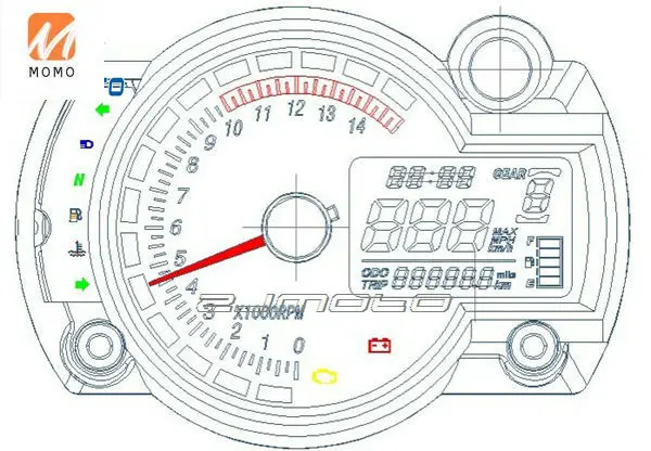 

Universal tachometer motorcycle meter Blue LCD Backlight Speedometer Odometer