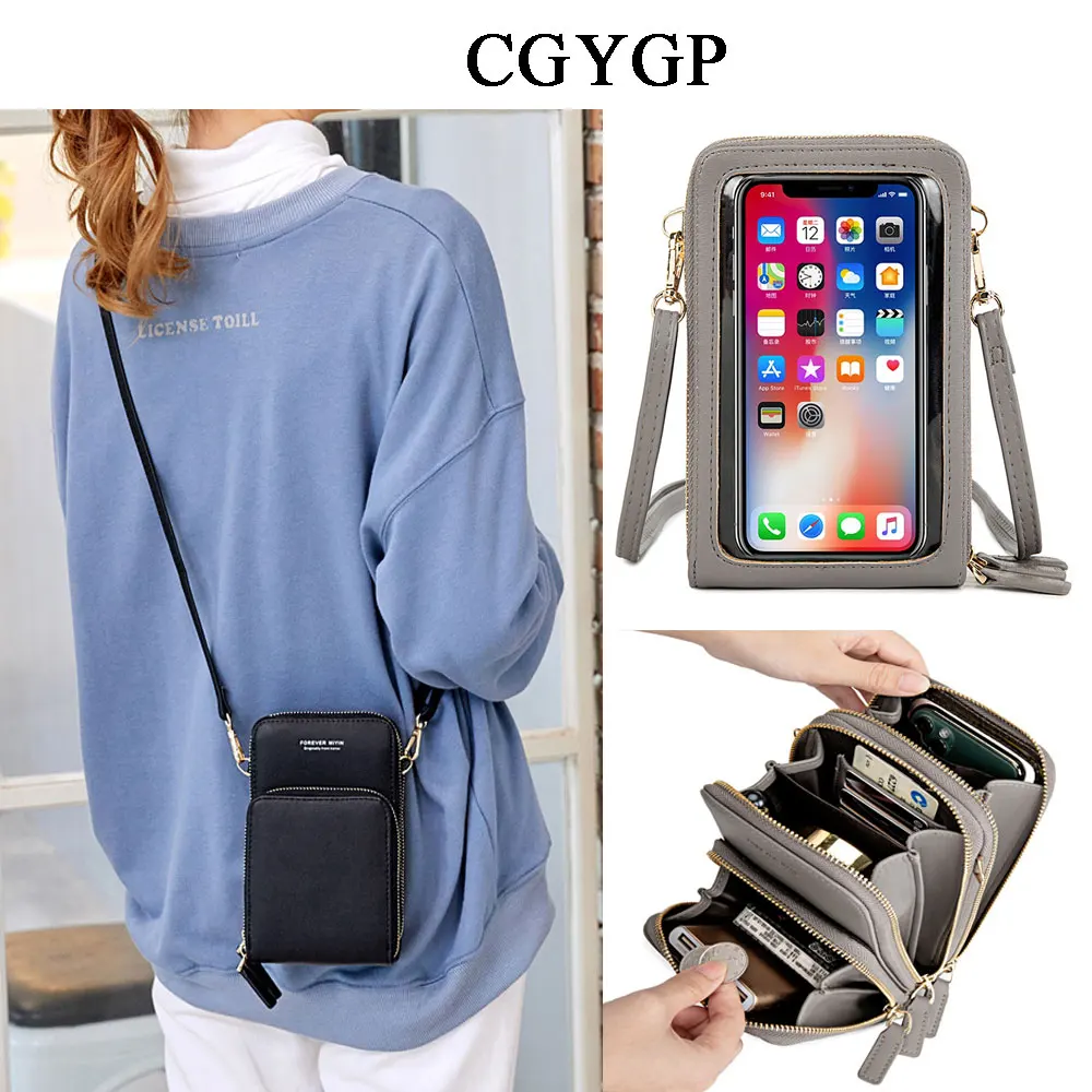 

Women Multi-functional Touchable Cell Phone Pocket Card Purse Ladies Small Bag Female Messenger Bag Mini Crossbody Shoulder Bags