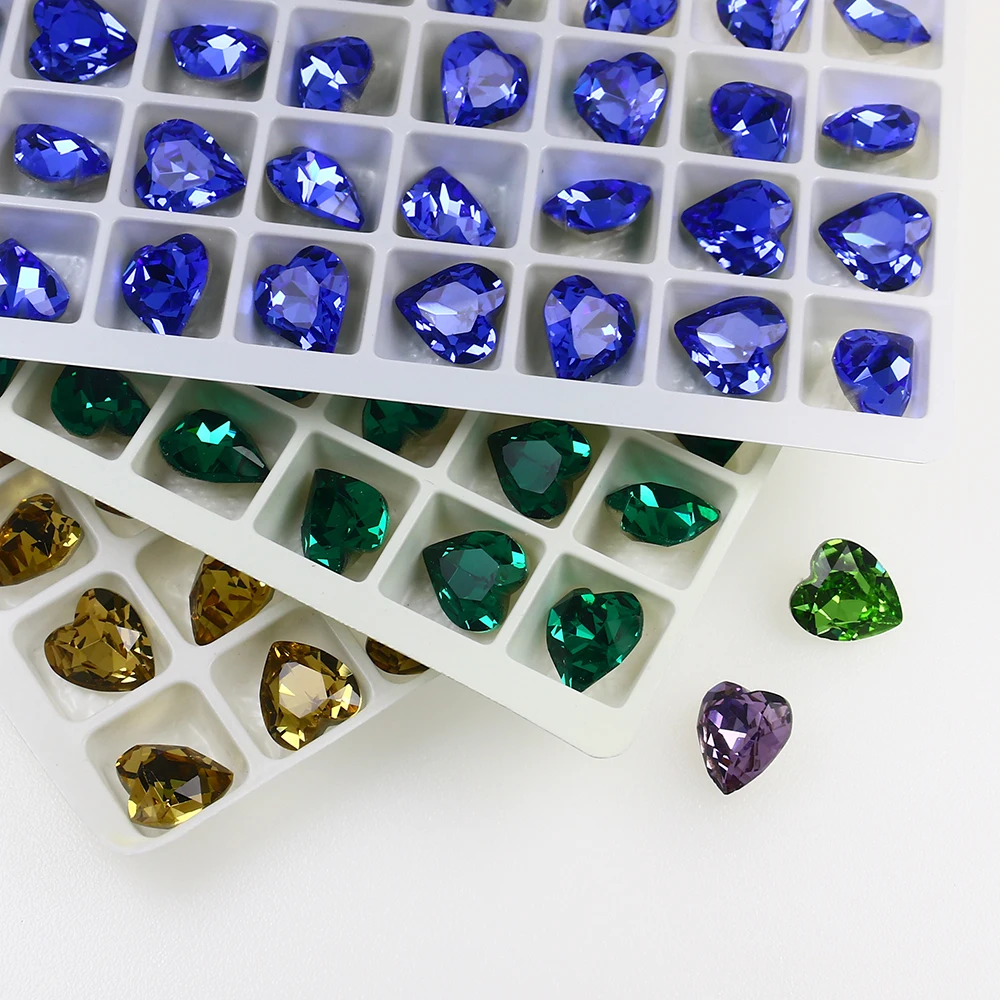 В форме сердца Pointback стеклянные стразы K9 стекло кристалл камень наклейки для