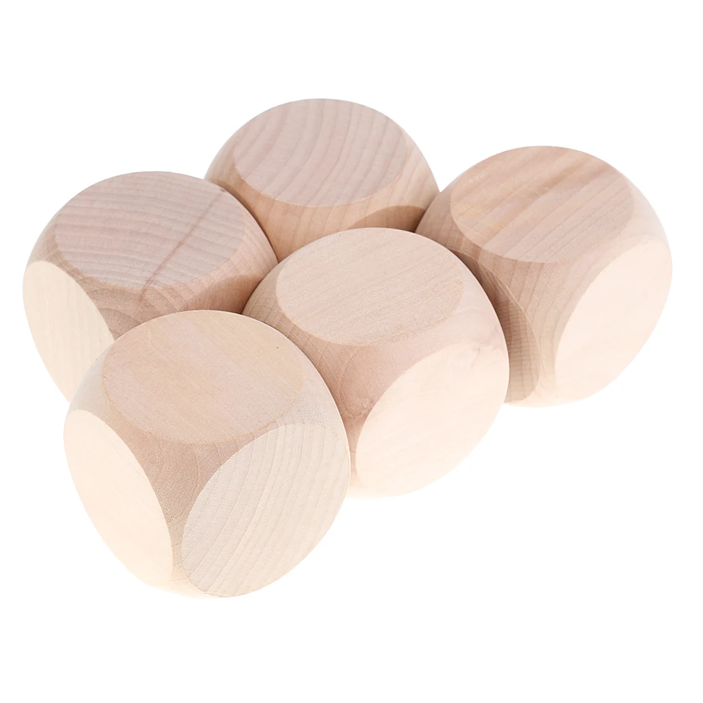 5 шт. деревянный пустой кубики D6 шесть двусторонний комплект для Подземелья и