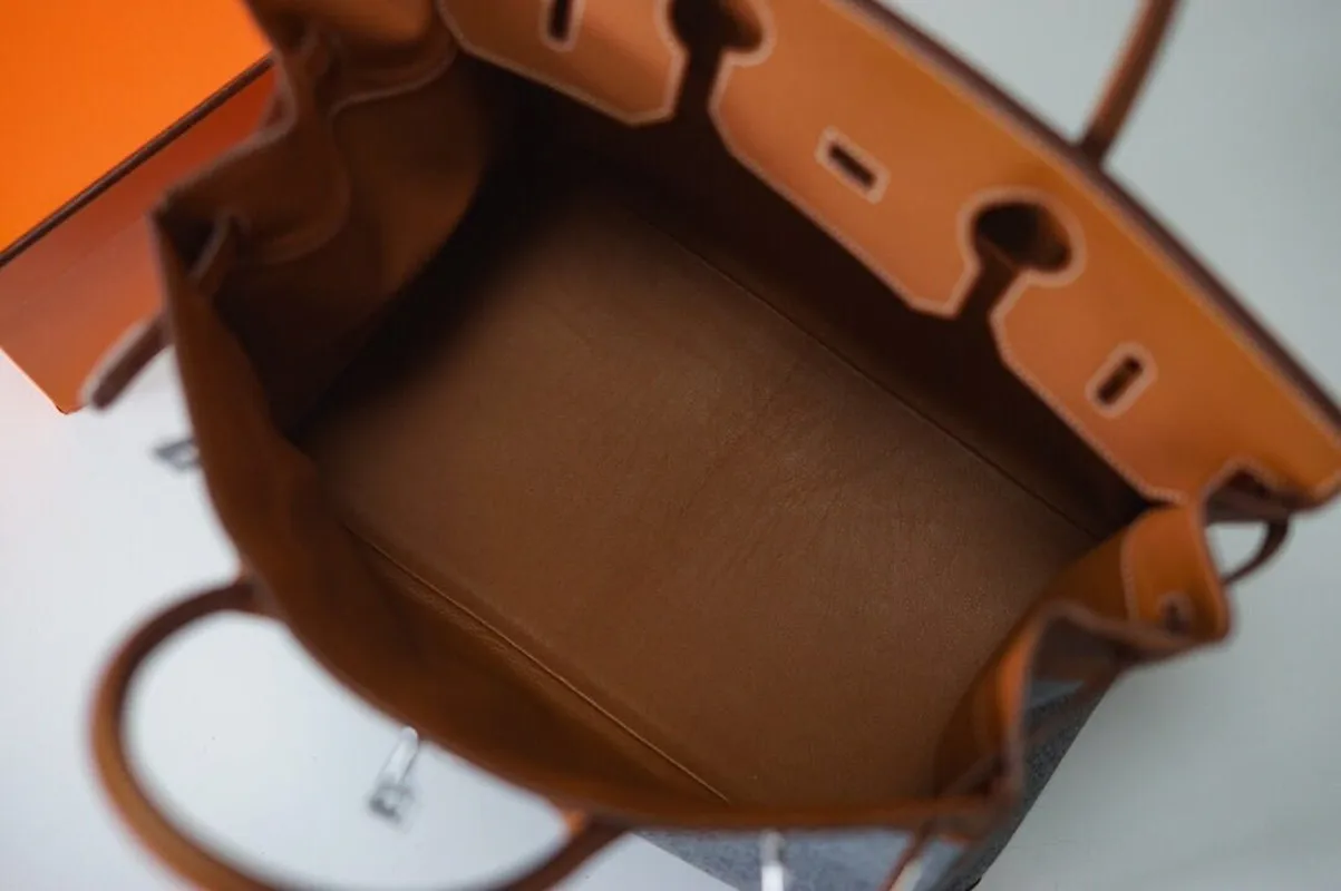 

Men's Luxury Handbag,40cm,LUXURY PURSE,Brown color,Togo leather with wool,fully handmade quality