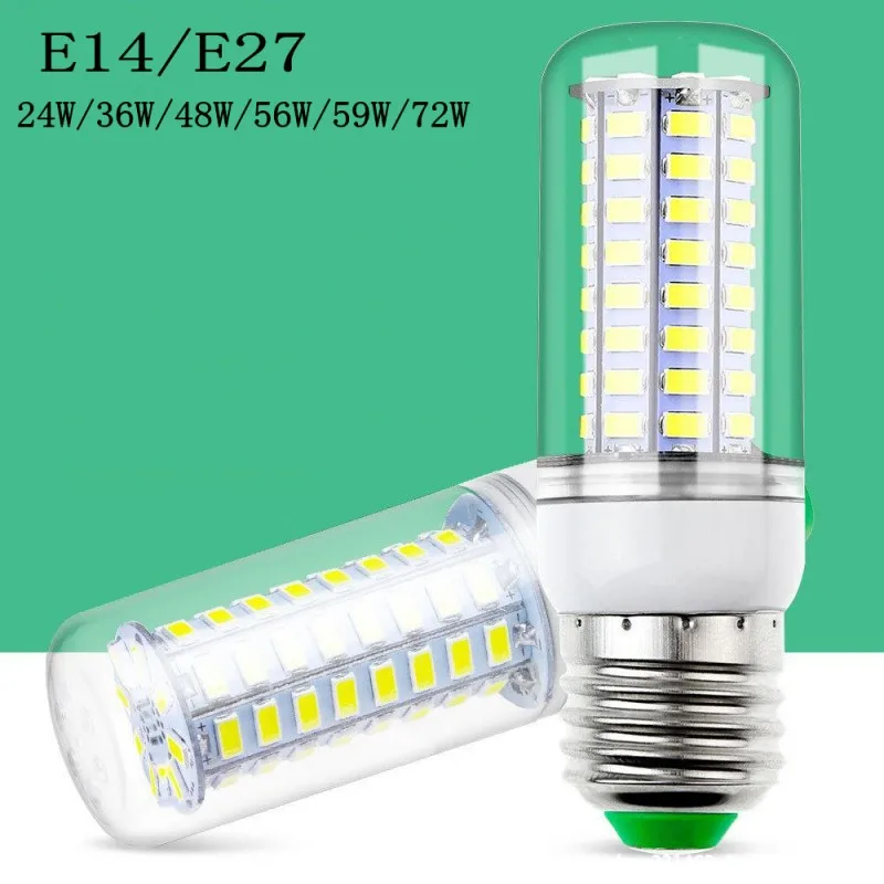 

2 шт. E27 светодиодный светильник 220V светодиодный лампы SMD 5730 E14 Светодиодный светильник 24 36 48 56 69 72 светодиодный s тип «Кукуруза» Люстра для дом...