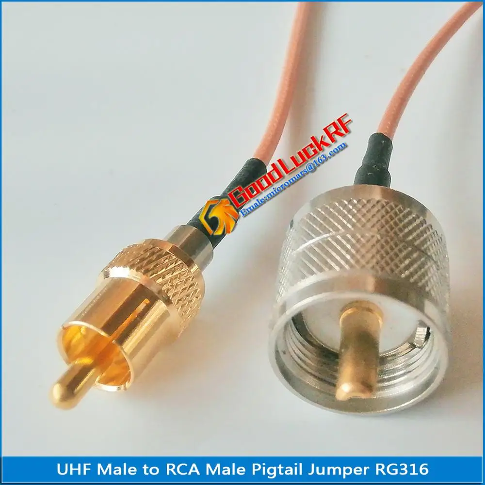1 шт. высококачественный PL259 SO239 UHF штекер-RCA штекер - RCA RF Разъем Pigtail Jumper RG316