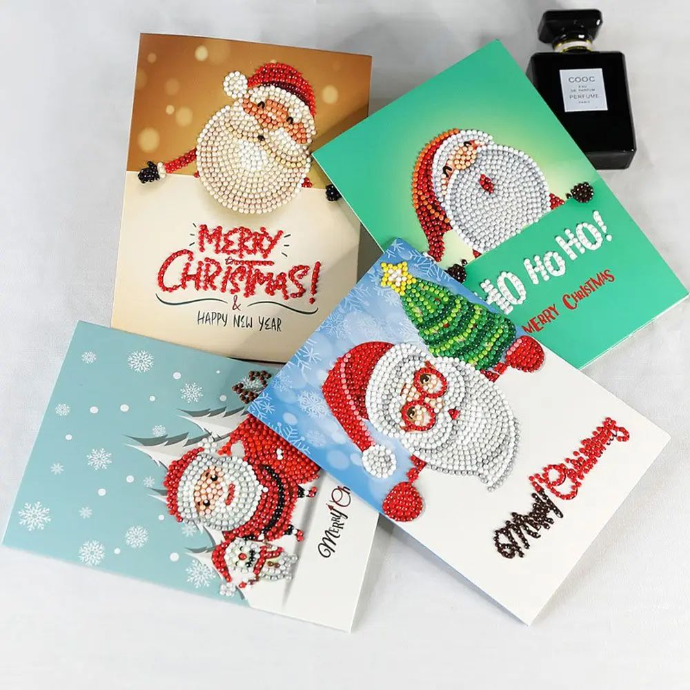 

1Pc 5D Diamond Painting Christmas Greeting Card DIY Creative New Year Letter Supplies Party Invitation Gift Letter Paper