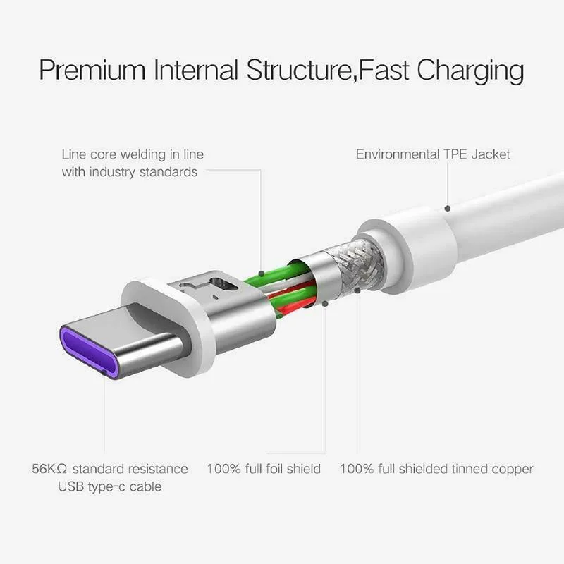Зарядный кабель usb Type-C 5 А для телефонов Samsung LG Sony Motorola HTC Oneplus Xiaomi Vivo OPPO | Мобильные