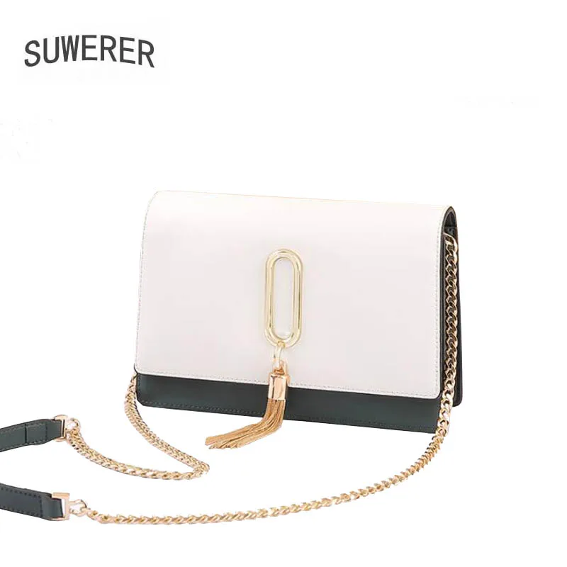 

SUWERER New Women leather shoulder bag luxury handbags women bags designer crossbody bags for women handbags