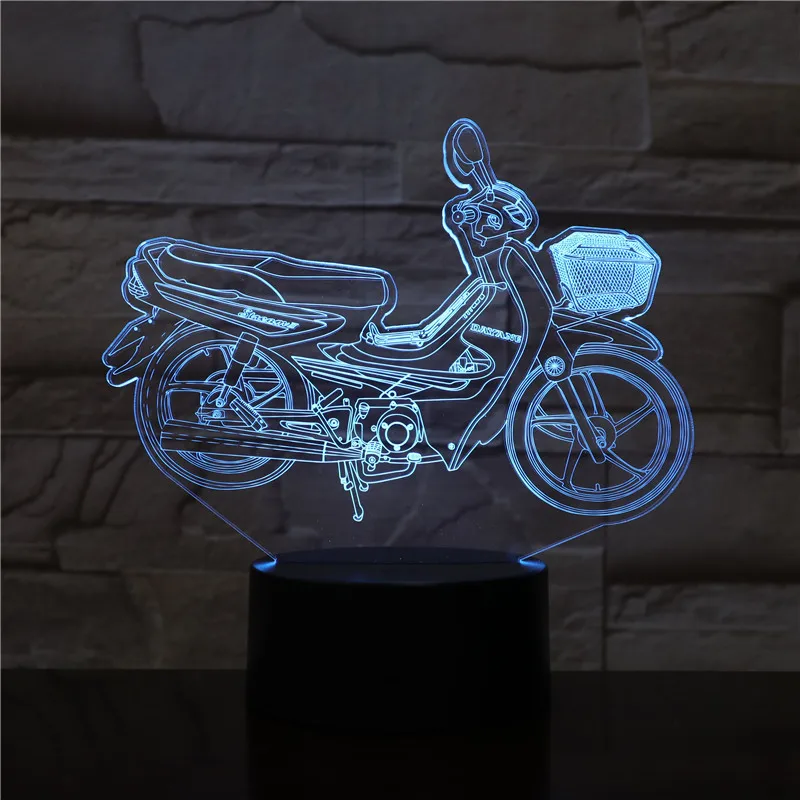 Крутой Мотоцикл 3D лампа ночник USB/на батарейках светодиодный ночник лампа визуальный световой эффект подарок для любителей мотоциклов
