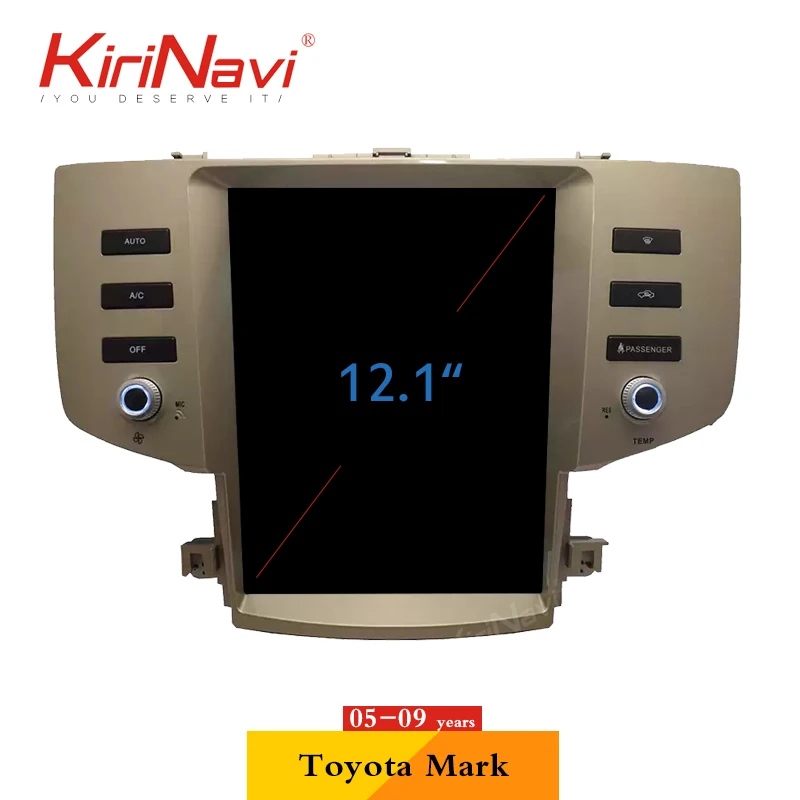 Автомагнитола KiriNavi с вертикальным экраном в стиле Tesla 12 1 дюйма Android 8 для Toyota Reiz Mark