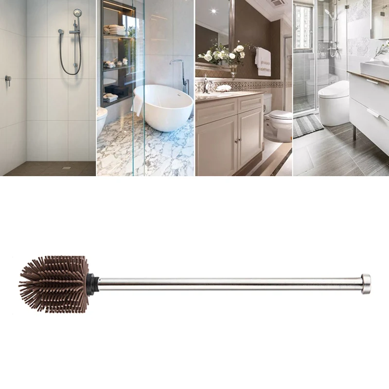 

Toilet Brush Silicone Heads Stainless Steel Handles Replacement Cleaning Tool G10