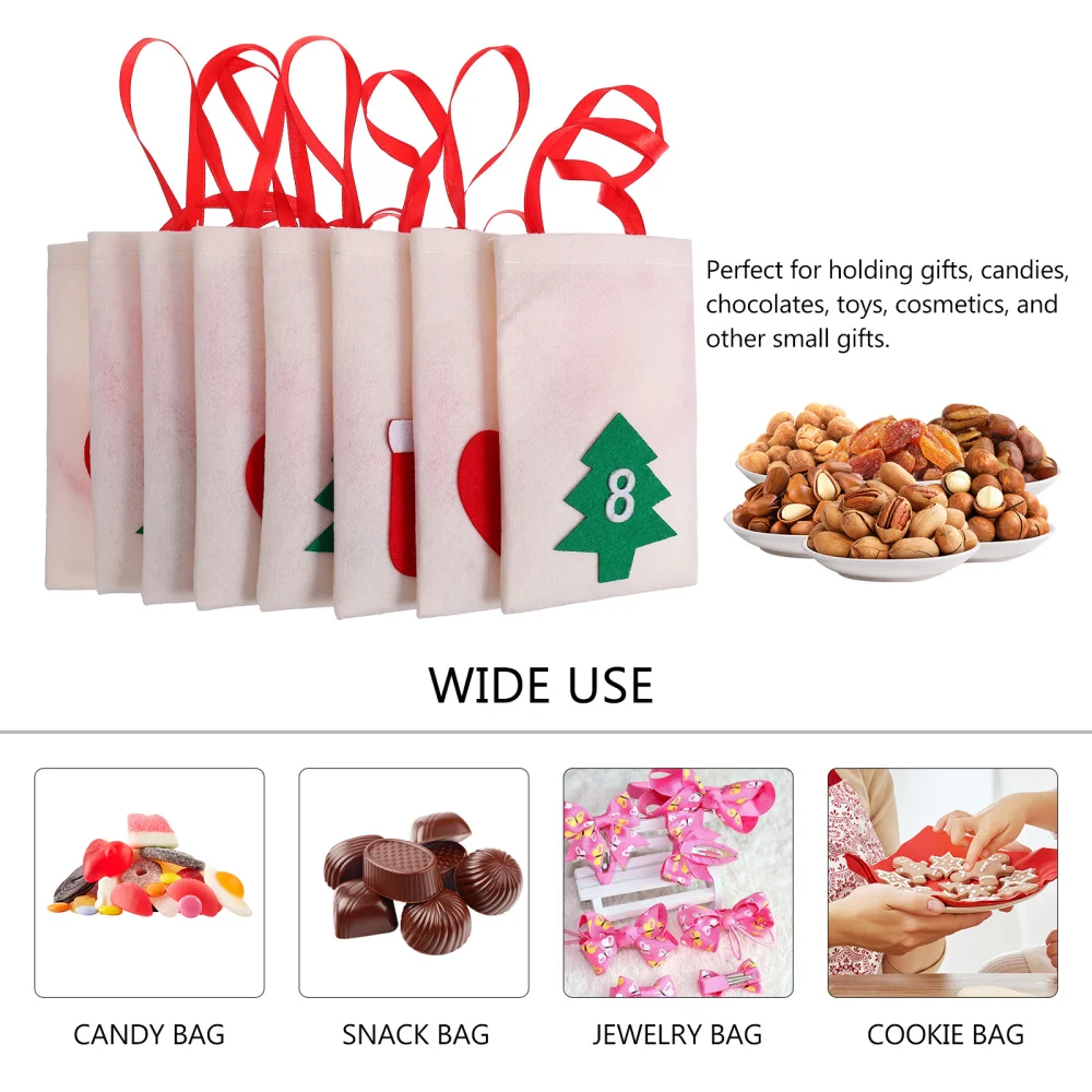 

1 Set New Year Drawstring Bag Hanging Pouch Calendar Bag Christmas Wrapping Bag