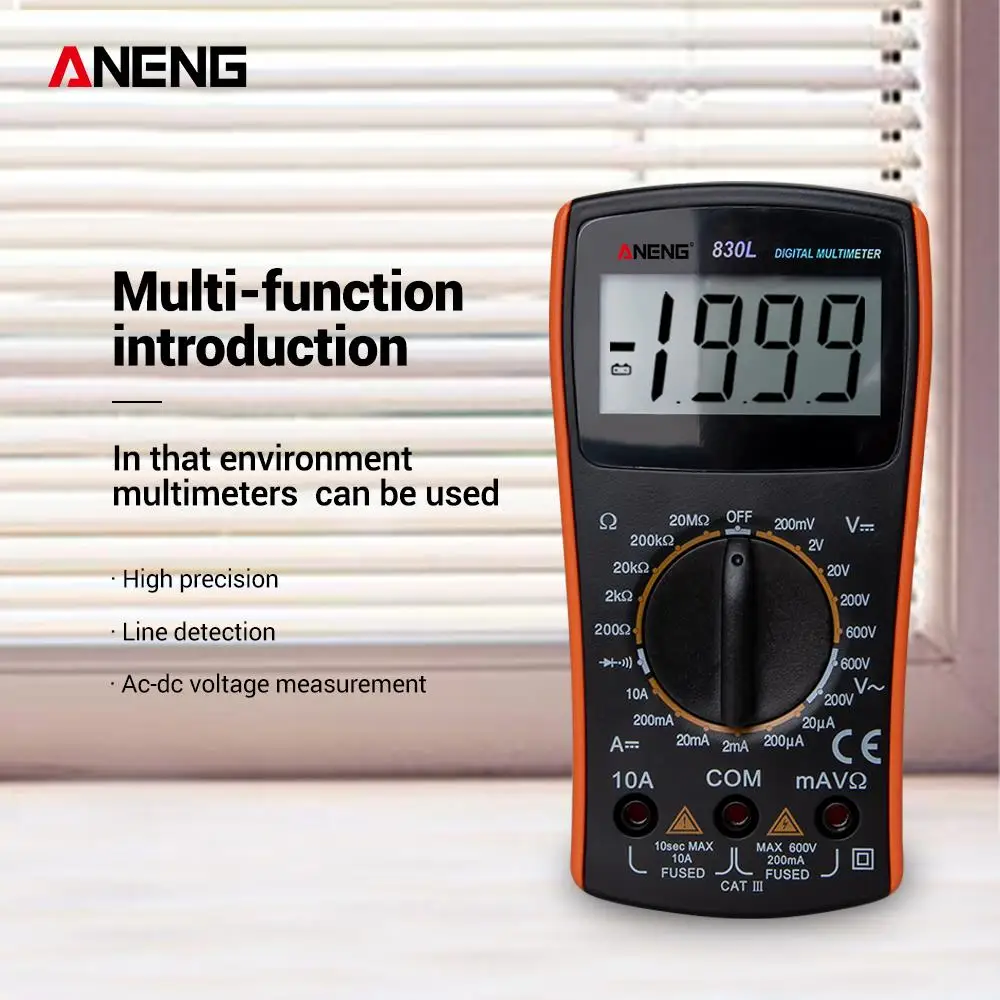 ANENG 830L мини пальмовый Цифровой мультиметр 2000 Counsts ручной диапазон сопротивления