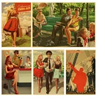 Винтажная картина маслом стильный постер из крафт-бумаги времен Второй мировой войны Сталин СССР Ежедневная жизнь наклейка для бара домашний декор ностальгия