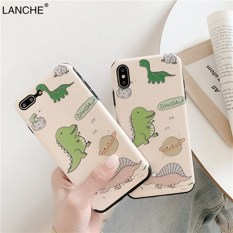 Чехол LANCHE для Huawei P30 Lite P20 Mate 20 Pro Матовый ТПУ чехол телефона с милым динозавром