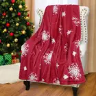 Рождественское одеяло, красное, белое, снежинка, праздничное одеяло для кровати, рождественское мягкое теплое флисовое плюшевое одеяло, удобное фланелевое одеяло