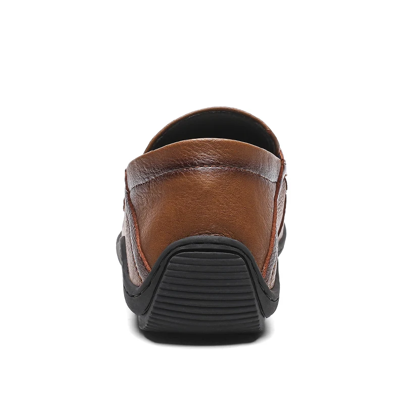 2019 New Men Loafers Leather Soft Flats Shoes High Quality Men's Driving Casual Moccasins Slip-On Oxford Male Size46 | Обувь
