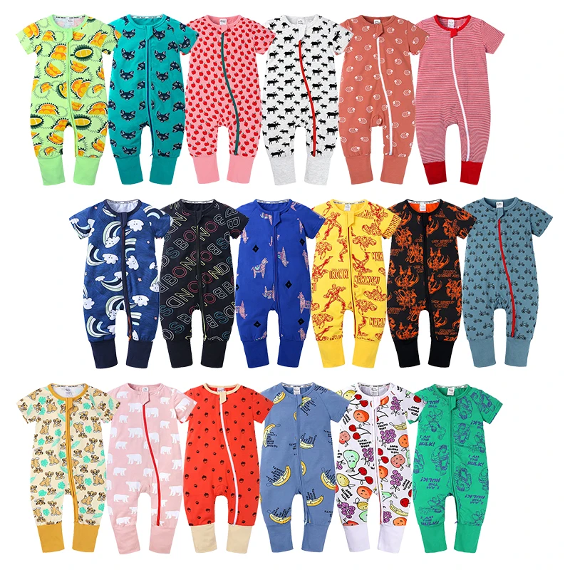 

Yilaku Summer Kids Toddler Baby Rompers Cartoon Print Baby Boys Girls Jumpsuit Short Sleeve Children Unisex Crawl Suits YY003